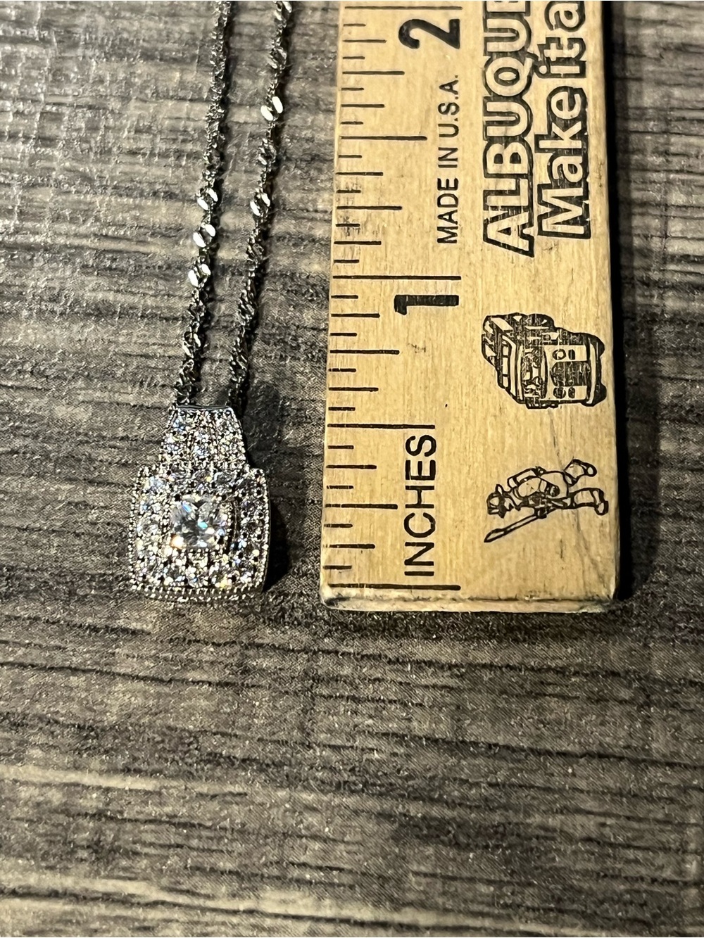 Sterling Silver Cubic Zirconia Halo Pendant Necklace. Beautiful in person